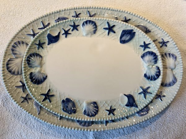 Large blue shell platter