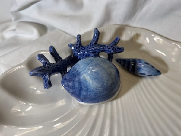 Shell plate blue coral
