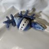 Small blue coral napkin plate