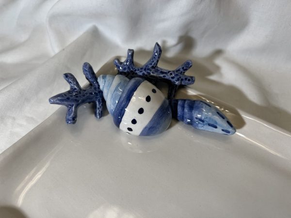 Small blue coral napkin plate