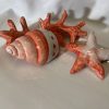 Small red coral napkin plate