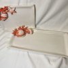 Red coral napkin plate