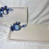 Medium blue coral napkin plate