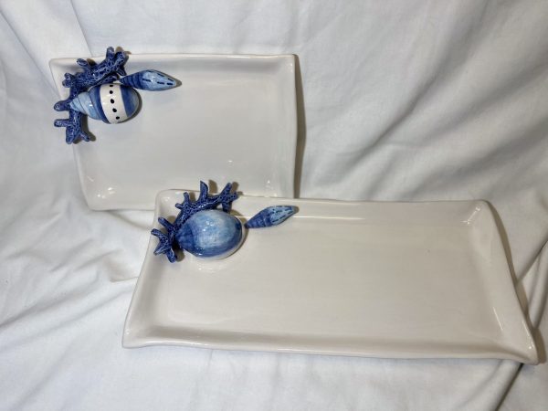Medium blue coral napkin plate