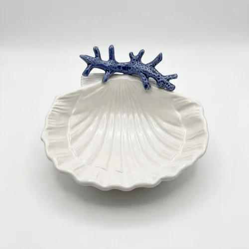 Seashell small bowl blue coral
