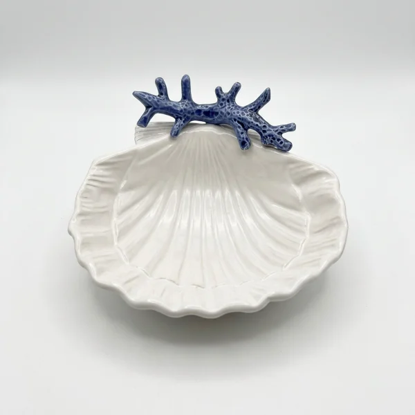 Seashell small bowl blue coral