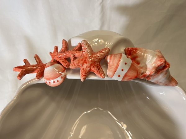 Seashell bowl red coral