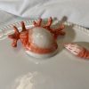 Round red coral plate