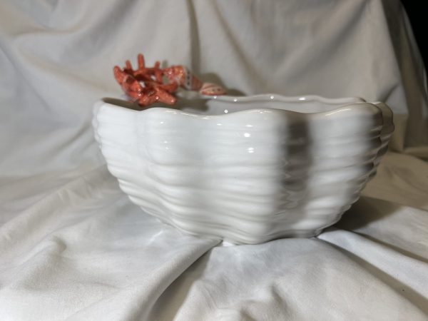 Large red coral bowl