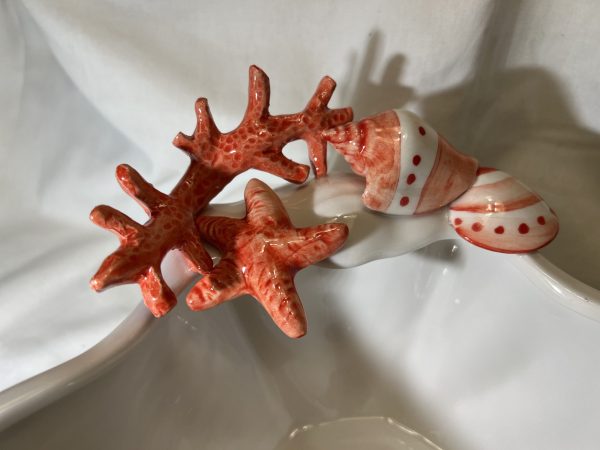 Large red coral bowl