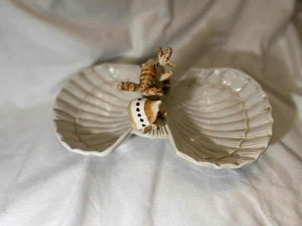 Seashells double bowl beige coral