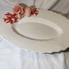 Large deep oval platter red coral