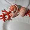 Large deep oval platter red coral