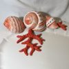 Large oval red coral platter