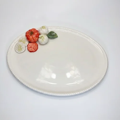 Large oval mozzarella platter