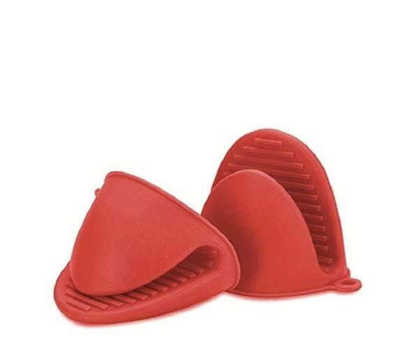 Silicone oven mitts 2 pieces yellow red