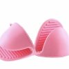 Silicone oven mitts, set of 2, pink