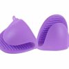Purple silicone oven mitts, set of 2