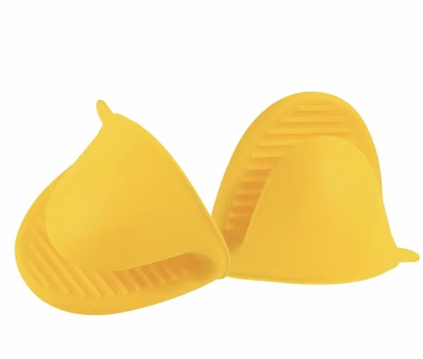 Silicone oven mitts, set of 2, yellow