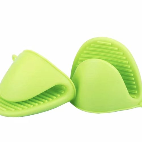 Silicone oven mitts 2 pieces green