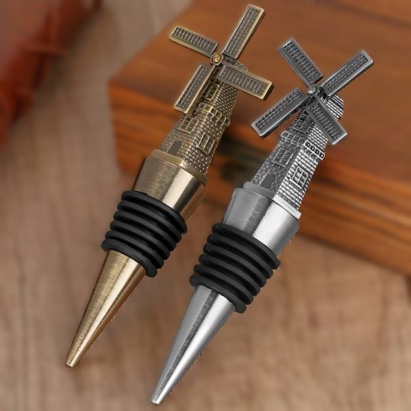 1699429893726-59a381d7eb234aa5bf8a564d4fc56ae2-goods Windmill bottle stopper - silver wine cork