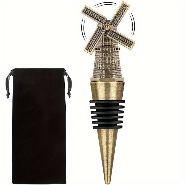 1699429904083-7a4680ce783b43c48d06e6400a55d6b5-goods Windmill bottle stopper - wine cork gold