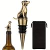 Dog bottle stopper - gold wine cork