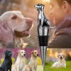 Dog bottle stopper - gold wine cork