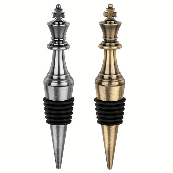 Chess piece bottle stopper - gold wine cork