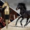 Horse bottle stopper - wine cork gold
