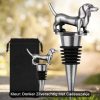 Dachshund bottle stopper - wine cork gold