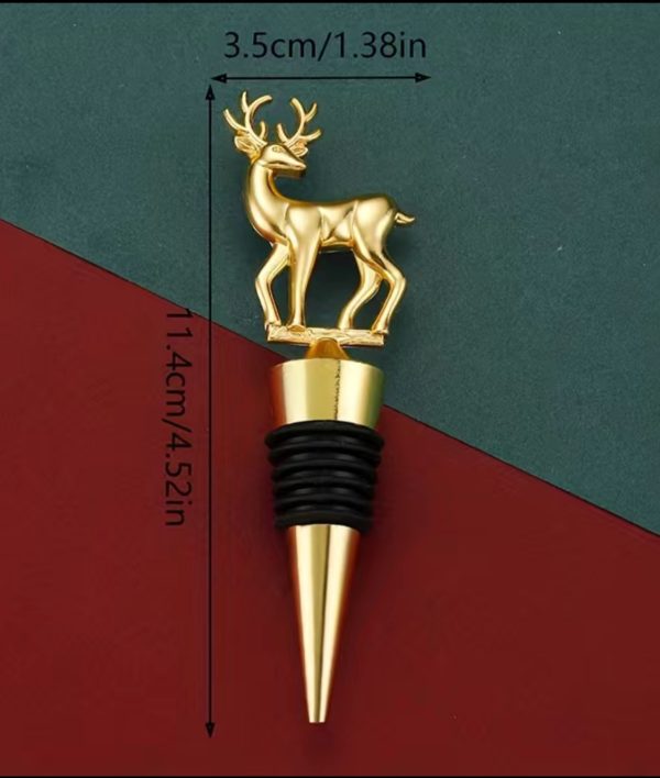 Deer bottle stopper - silver wine cork
