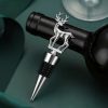 Deer bottle stopper - silver wine cork