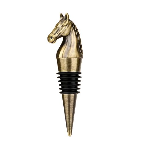 Horse bottle stopper - wine cork gold