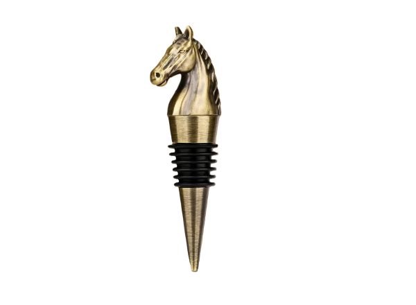 Horse bottle stopper - wine cork gold