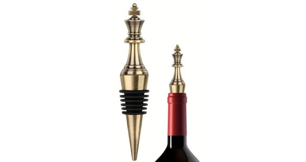 Chess piece bottle stopper - gold wine cork