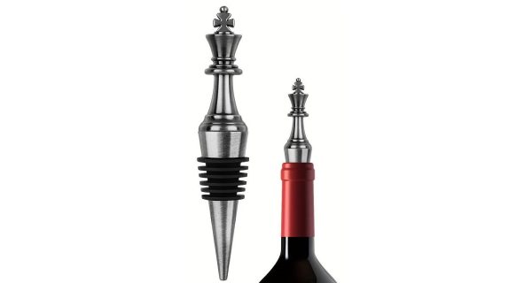 Chess piece bottle stopper - silver wine cork
