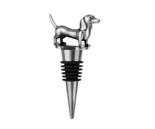 Nameless dachshund Dachshund bottle stopper - silver wine cork