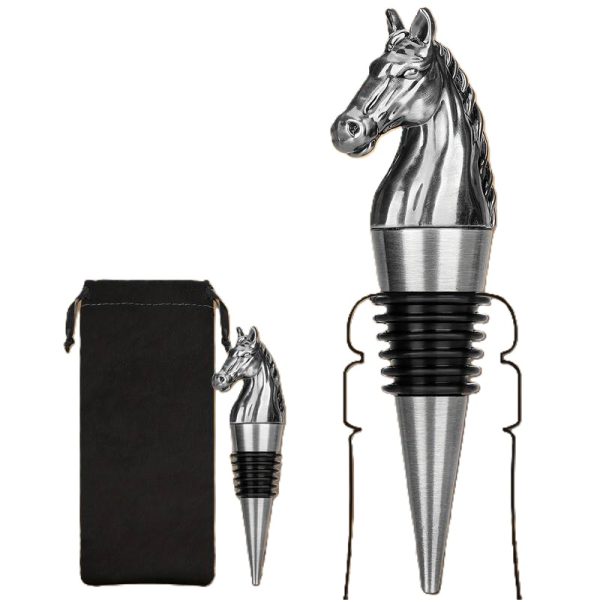 Sss Horse bottle stopper - silver wine cork