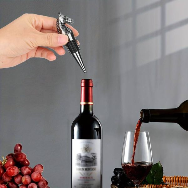 Horse bottle stopper - wine cork gold