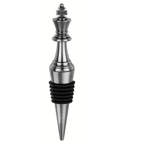 Chess piece bottle stopper - silver wine cork