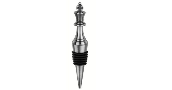 Chess piece bottle stopper - silver wine cork