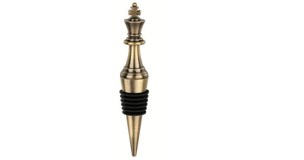 Chess piece bottle stopper - gold wine cork