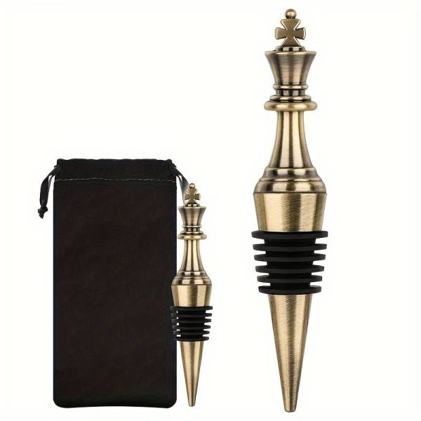 Chess piece bottle stopper - gold wine cork