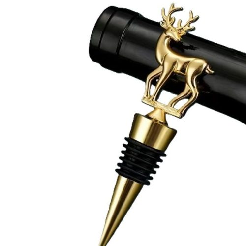 Deer bottle stopper - gold wine cork