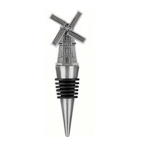 Windmill bottle stopper - silver wine cork