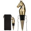 Horse bottle stopper - wine cork gold