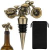 Motorcycle bottle stopper - gold wine cork