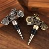 Motorcycle bottle stopper - gold wine cork