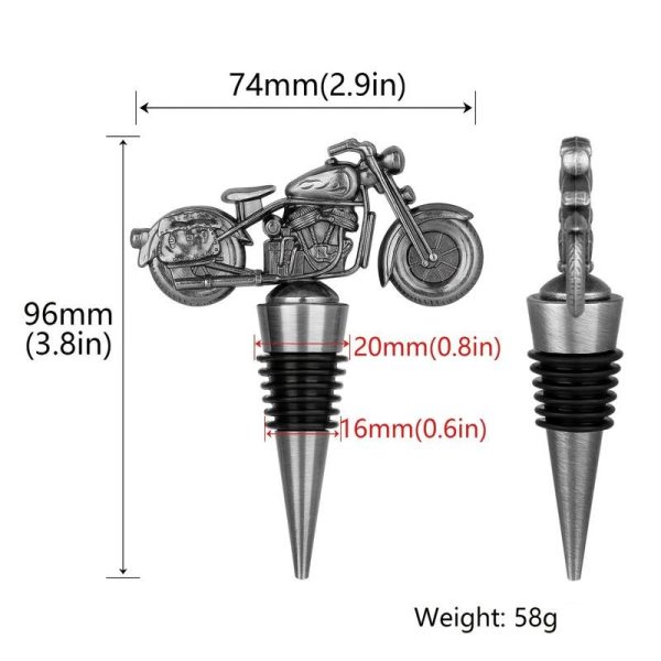 Motorcycle bottle stopper - gold wine cork